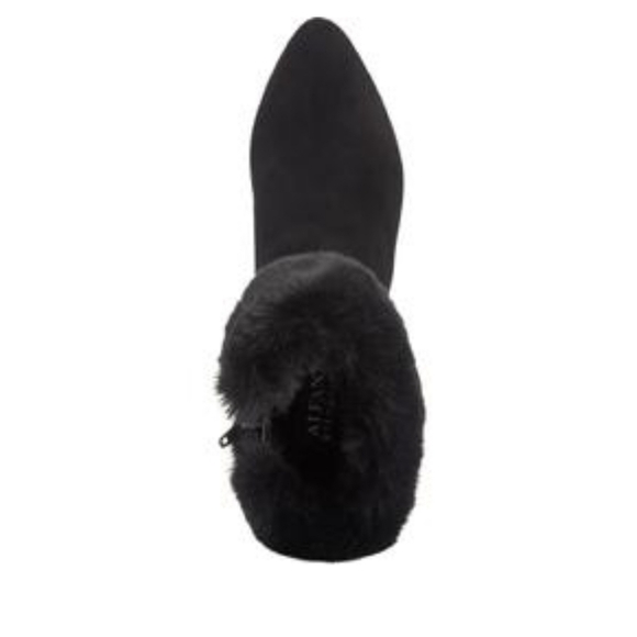 Alfani Womens Hansonn Suede Faux Fur Trim Booties Color Black Size 7 - Picture 7 of 9